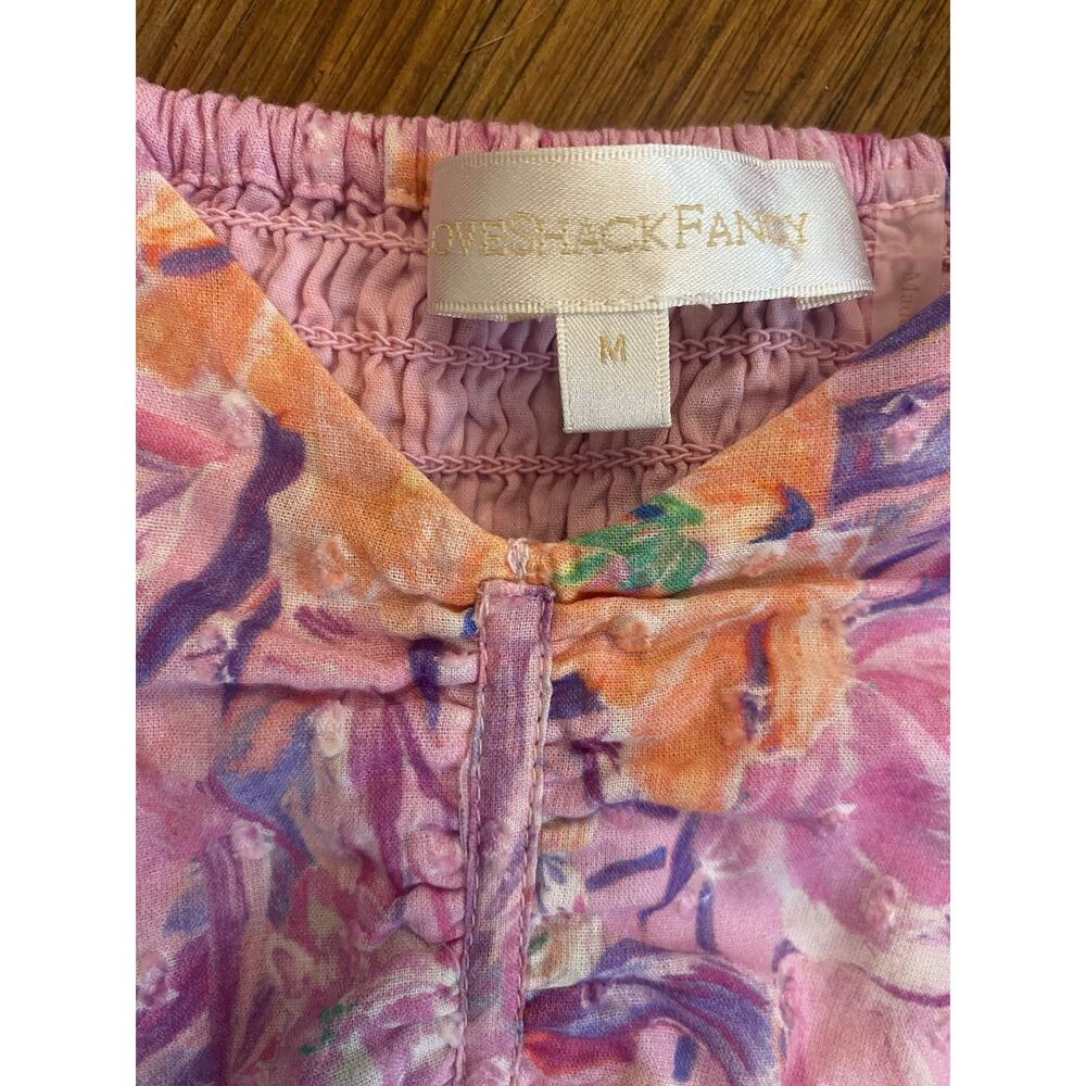 LoveShackFancy $445 Jarrah Mini Dress in Royal Pink Berry floral smocked sz Med - Picture 5 of 7